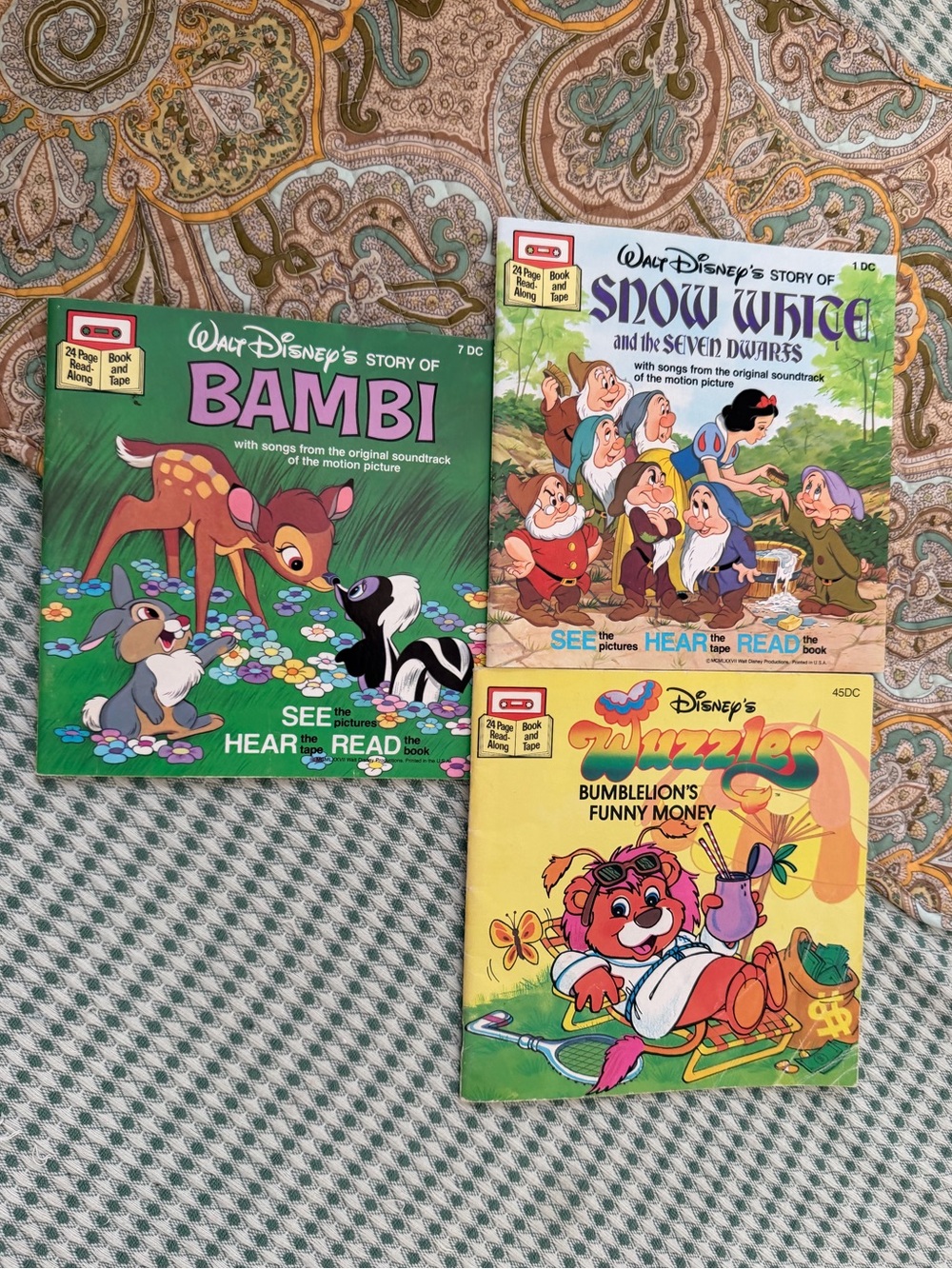Vintage Disney Children’s Books - Bambi, Snow White, Wuzzles- NO RECORD